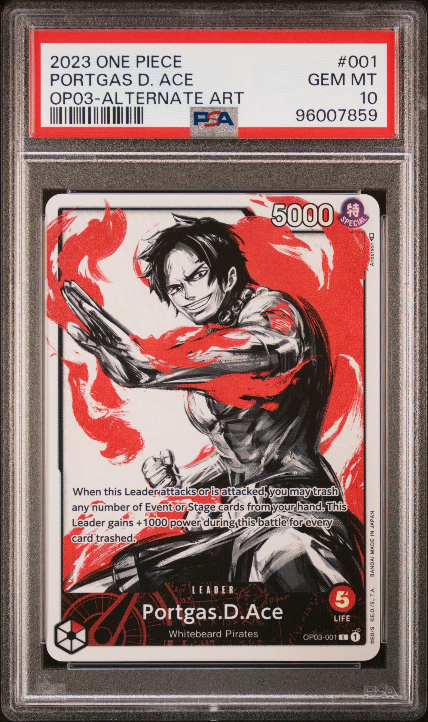 Ace OP03 PSA 10 Gem Mint