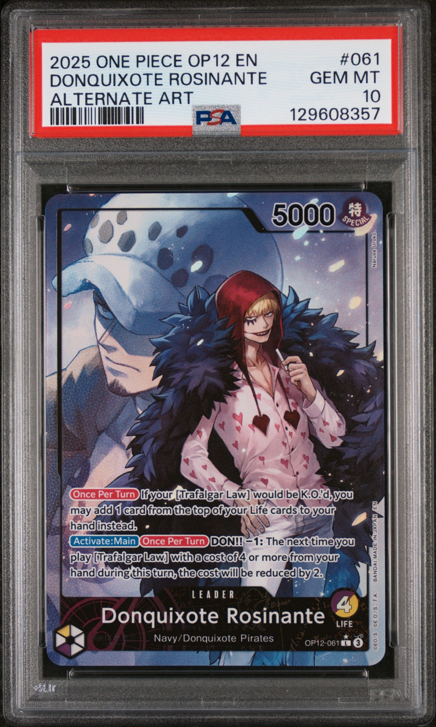 Doflamingo Rosinante OP12 PSA 10 Gem Mint