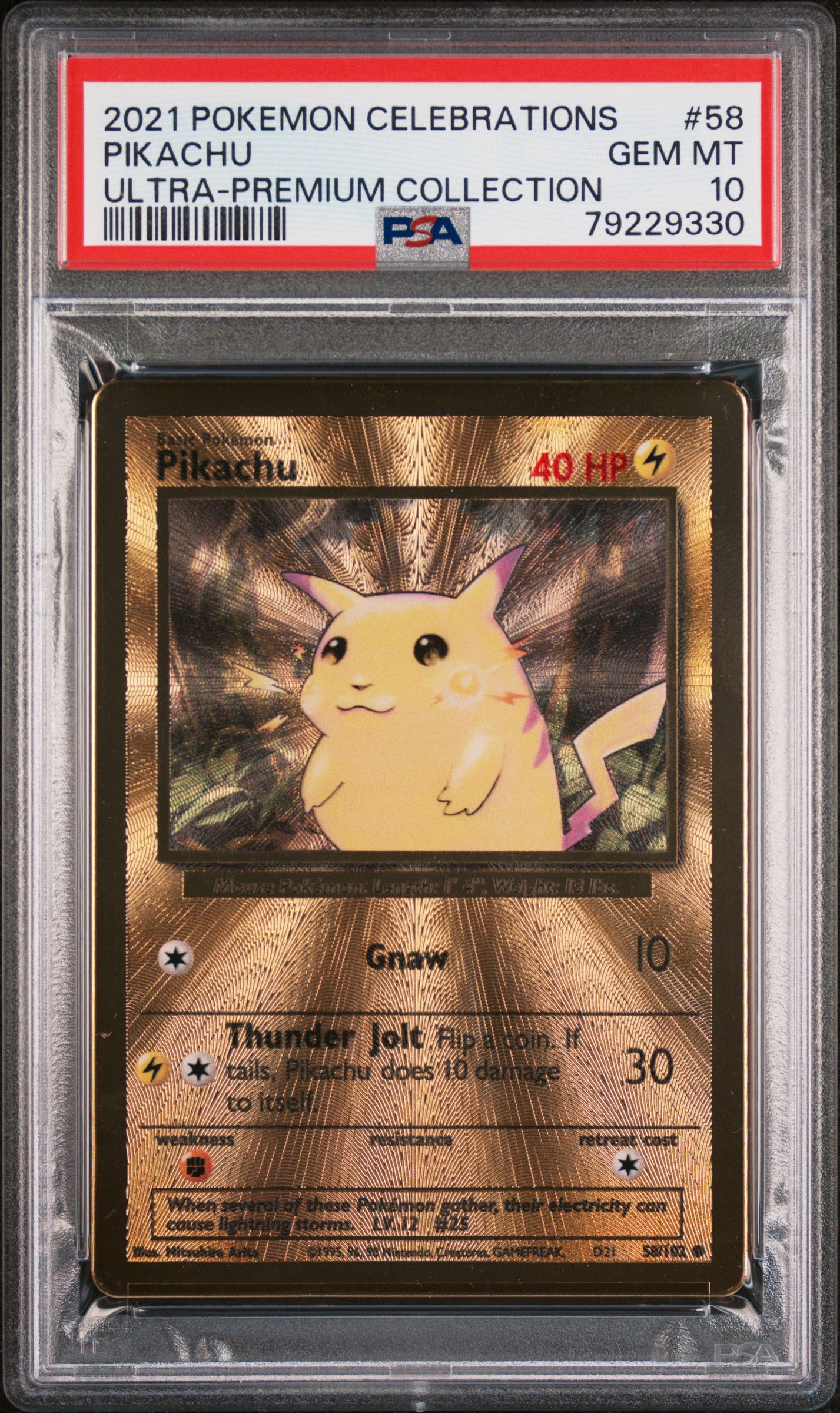 Pikachu 58 Ultra Premium Collection Celebration PSA 10 Gem Mint