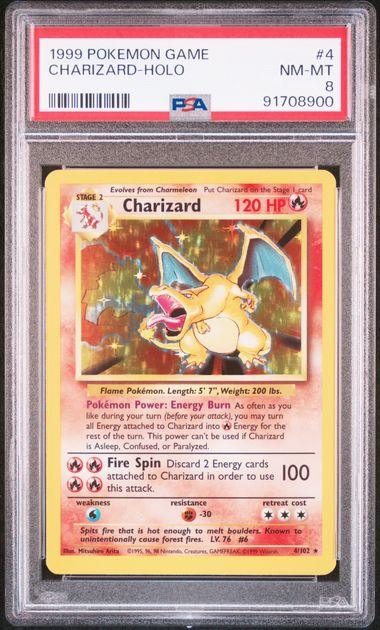 Charizard Base Set Unlimited Holo Rare 4 PSA 8 NM-MT